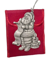 Vtg 1996 Pewter Santa Claus Christmas Ornament Avon Collectible Toys List ~ NOS - £9.48 GBP