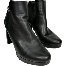 Naturalizer Berri Black 4&quot; Heel Faux Leather Zip-up Bootie w/Chain Women... - $32.30
