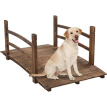 Outdoor 4-ft Wooden Garden Bridge in Rustic Brown Wood Finish - $3,195.66 MXN