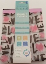 Reusapak Love Love Love Reusable Zip Flat Bag 2 pack Large Food Grade - £12.07 GBP