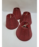 VTG SET OF 4 GLASS CRANBERRY RED BEADS CLIP ON CHANDELIER LAMP SHADES 4 ... - $1,055.91 MXN