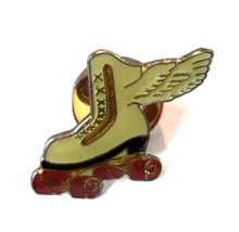Vintage AGB Enamel Lapel Pin Glossy Roller Skate with Wings 1970s or 1980s - $7.00