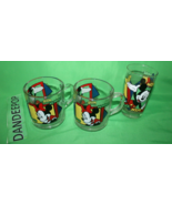 Disney Mickey And Minnie Mouse 3 Piece Glass Coffee And Juice Cups Mugs - £23.21 GBP