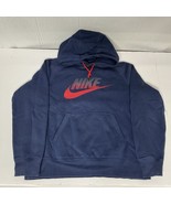 VINTAGE Nike Hoodie Men L Blue Swoosh Logo Graphic 90s Red Tag Sweater P... - $692.91 MXN