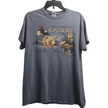 Gildan Alaska Call of the Wild Wildlife Scene Graphic T-Shirt Size M - $9.89