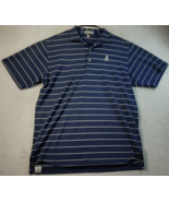 Peter Millar Polo Shirt Mens Size Large Blue White Striped 100% Polyeste... - £20.37 GBP