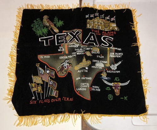 Texas “The Alamo” Attractions Vintage Small Tapestry Pillowcase Textile ... - $6.80