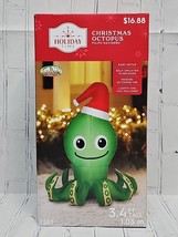 2024 Holiday Time Christmas Octopus With Santa Hat Airblown Inflatable 3.4&#39; - $21.03