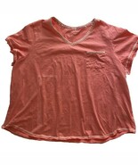 Carole Hochman Coral Short Sleeve V Neck Pajama Top Size 3X - $26.05 CAD