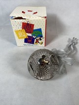 1999 Disney Store Mickey Mouse Silver-Tone Ball Potpourri Christmas Ornament HTF - £15.72 GBP
