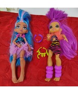 Mattel Cave Club Lot ROARALAI &amp; Tella Cave Girls 10&quot; Doll and Misc - $13.55 CAD
