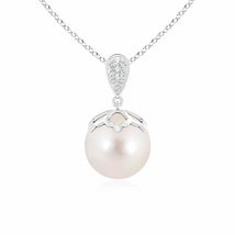 ANGARA 10mm Freshwater Pearl Pendant Necklace with Inverted Bale in Silver - £154.03 GBP+