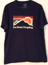 DOM t-shirt size L dark navy blue &quot;I&#39;m Done Peopling&quot; short sleeve 100% ... - £4.62 GBP