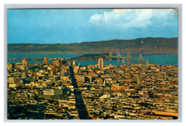 San Francisco California  Market Street Aerial View Downtown Postcard Unposted - £3.86 GBP