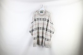 Vintage 90s Coogi Style Mens XL Ed Bassmaster Geometric Knit Cosby Dad Sweater - $49.45