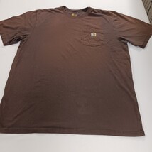 Carhartt K87 DKB Original Fit Men's 2XL Tall Brown Cotton Short Sleeve T-Shirt image 13