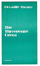 The Threepenny Opera Program London 1970&#39;s Hermione Baddeley Joe Melia  - $14.83
