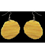 Huge Funky Realistic POTATO CHIP EARRINGS Funny Punk Snack Food Costume ... - £6.96 GBP