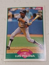 Luis Polonia New York Yankees 1989 Score Card #38T - £0.78 GBP