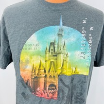 Disney Large T Shirt Longitude Latitude Cinderella Castle Walt Mickey Mouse - £23.59 GBP