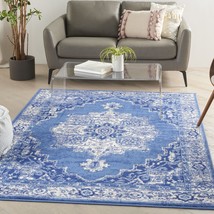 Rugs Area Rugs Carpet 5x7 Rug Oriental Living Room Large Floor 5x7 Blue Rugs New - £60.74 GBP