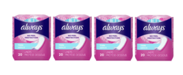 Always Thin Pantiliners Regular Unscented 20 Each 4 Pack - £20.82 GBP