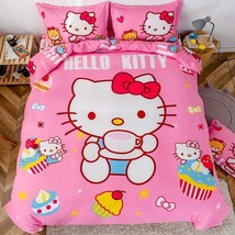 Anjos Pink Hello Kitty Cakes Duvet Cover Set Bedding Set - Sanding Microfiber - £44.68 GBP