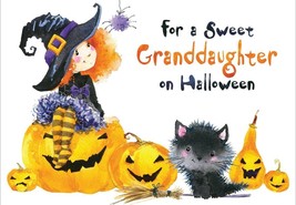 For A Sweet Granddaughter On Halloween - Halloween Greeting Card - 25200 - £2.26 GBP