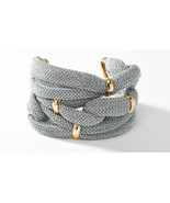 Adami and Martucci Silver Mesh Bracelet with Gold Cuffs - $371.51 CAD