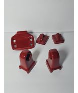 Vintage Red Porcelain Ceramic Toothbrush Holder Towel Shower 1950s 1960 ... - $163.35