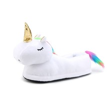 Women Winter Warm Indoor  Slides Slippers Cute Cartoon Plush Unicorn Shoes For M - £21.64 GBP
