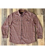 Brothers and Sons Men&#39;s Brown Orange Plaid Long Sleeve Button Down Shirt... - $40.70 CAD