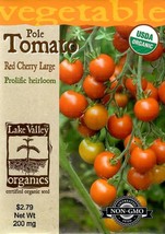 GIB Tomato Red Cherry Bush Organic Vegetable Seeds Lake Valley  - £7.16 GBP