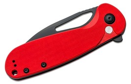 CJRB Folding Knife Red G10 Handle AR-RPM9 Drop Point Plain Black Blade B... - £73.20 GBP