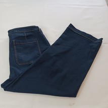 Jessica Simpson Wide Leg Utility Crop Women's Blue Denim Jeans Size 16/33 image 2