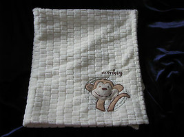 Little Beginnings Cream Ivory Ecru Baby Blanket Monkey Squeak Squeaker - £26.77 GBP