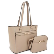 New Taupe Matching Shoulder Tote Bag With Crossbody Hand Bag Set - £62.41 GBP