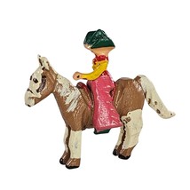 Vintage Wood Carved Palomino Horse With Rider Miniature Figurine Hand Painted *F - £15.79 GBP