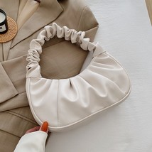 Fashion Pleated Handlebags for Women PU Cloud Bags Leisure Armpit Bag Shopping S - £26.45 GBP