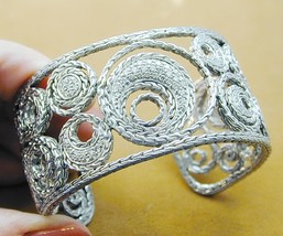 RARE Sterling Diamond John Hardy Langit Ornate Wide Cuff Bracelet - £1,613.17 GBP
