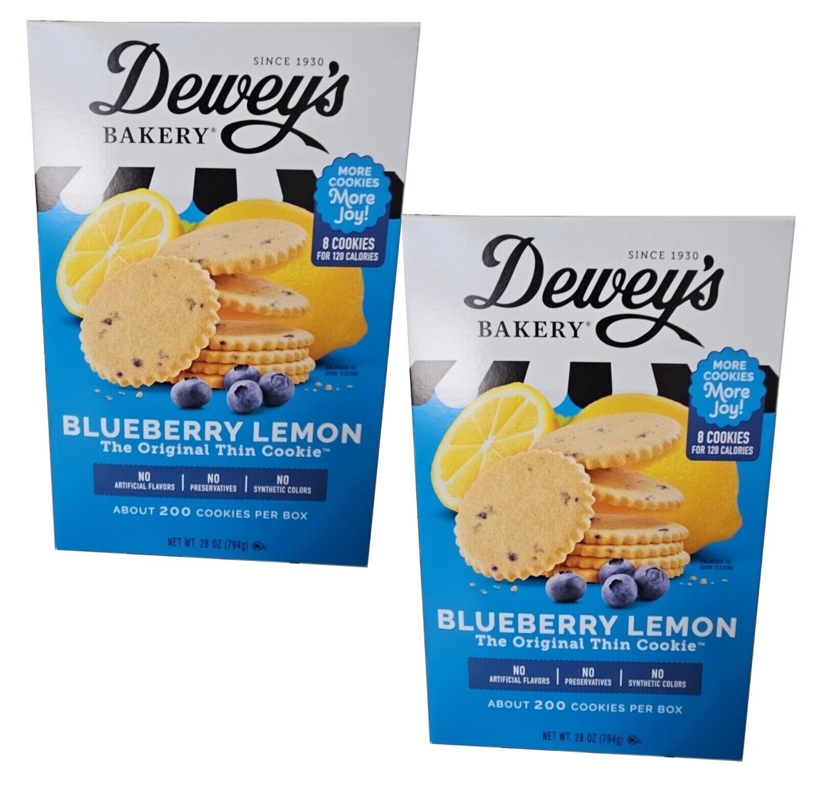 Primary image for 2 Packs Dewey's Bakery Blueberry Lemon The Orginal Thin Cookie