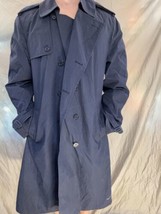 Air Force Defense Logistics Agency Navy Blue Trench Coat Men&#39;s 46XL W/out Liner - £26.97 GBP
