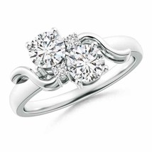 Authenticity Guarantee 
ANGARA 1 Ct Vintage Style Two Stone Natural Diamond S... - £2,177.90 GBP