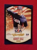 2013 Panini Usa Baseball Champions Gerrit Cole Rookie Rc #106 Team Usa Free Ship - $2.49