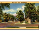 North Centrale Avenue Street Vista Phoenix Arizona Az Unp Lino Cartolina... - $4.04