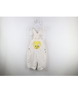 Vtg 90s Looney Tunes Womens L Distressed Tweety Bird Denim Shortalls Ove... - $1,710.58 MXN