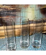 Set of 3 Vintage Extra Thick Bottom Collins Glasses - £13.87 GBP