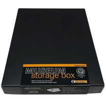 Lineco 9x12 Black Museum Drop Front Archival Storage Box. Acid-Free w/Me... - $40.99