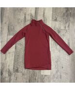 Athleta Cozy Karma Asym Pullover Dress Red Funnel Neck Side Zip Sweatshirt - $28.27