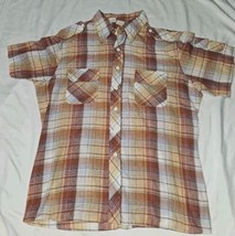 Vintage 1970s Alfie California Western Plaid Patchwork Shirt size medium - £19.59 GBP